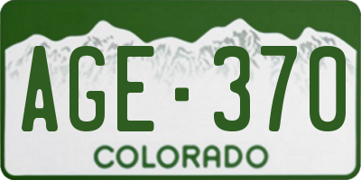 CO license plate AGE370