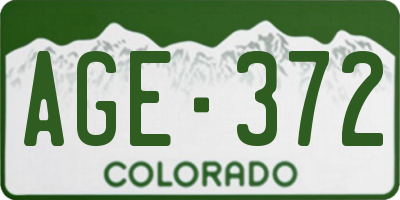 CO license plate AGE372