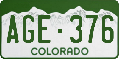 CO license plate AGE376