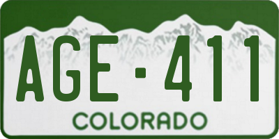 CO license plate AGE411