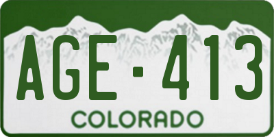 CO license plate AGE413