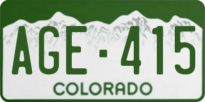 CO license plate AGE415