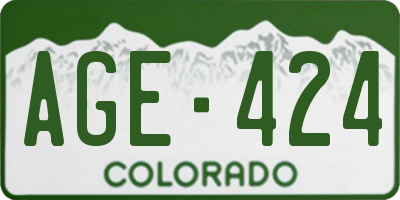 CO license plate AGE424