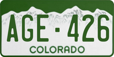 CO license plate AGE426