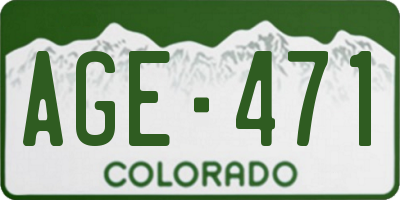 CO license plate AGE471