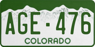 CO license plate AGE476