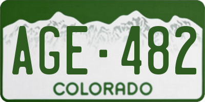 CO license plate AGE482