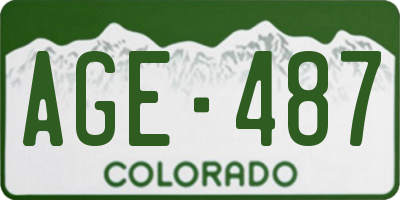 CO license plate AGE487