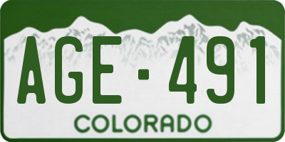 CO license plate AGE491