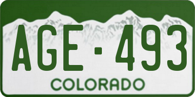 CO license plate AGE493
