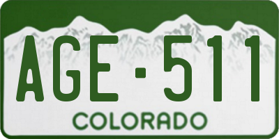 CO license plate AGE511