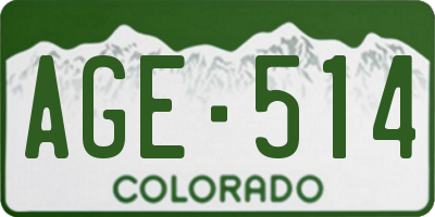 CO license plate AGE514