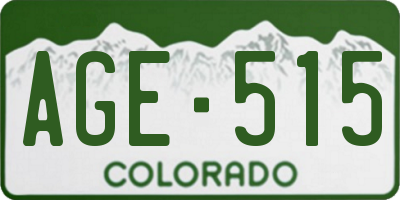 CO license plate AGE515