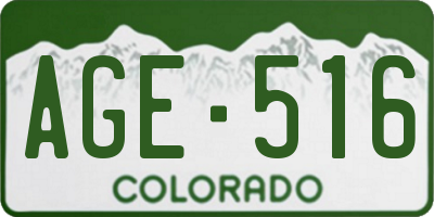 CO license plate AGE516