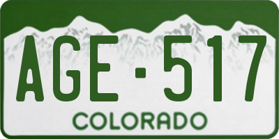 CO license plate AGE517