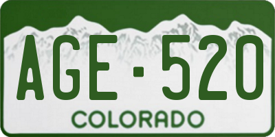 CO license plate AGE520