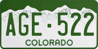 CO license plate AGE522