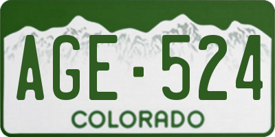 CO license plate AGE524