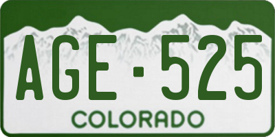 CO license plate AGE525