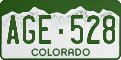 CO license plate AGE528