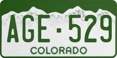 CO license plate AGE529