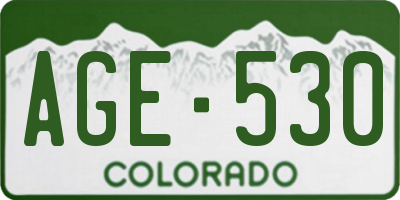 CO license plate AGE530