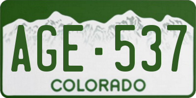 CO license plate AGE537