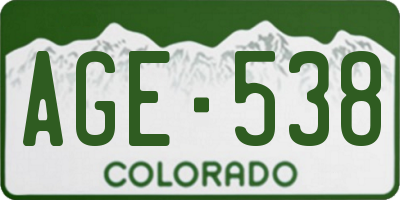 CO license plate AGE538