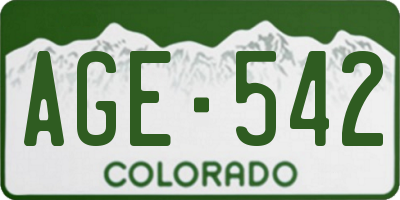CO license plate AGE542