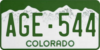 CO license plate AGE544
