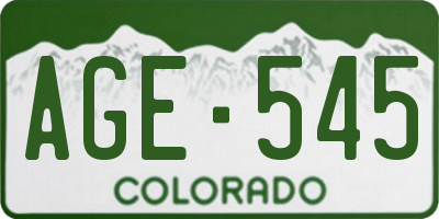 CO license plate AGE545
