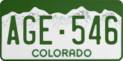 CO license plate AGE546