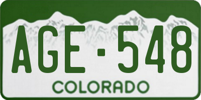 CO license plate AGE548