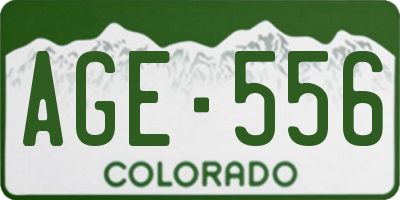 CO license plate AGE556