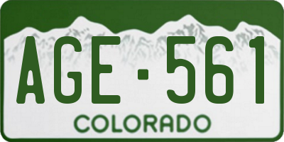CO license plate AGE561