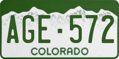CO license plate AGE572