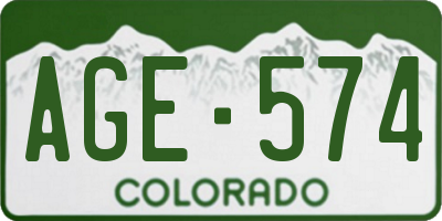 CO license plate AGE574