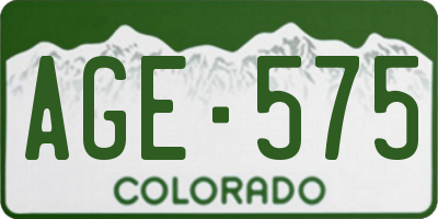 CO license plate AGE575