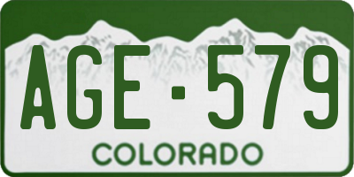 CO license plate AGE579