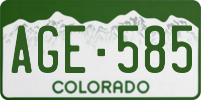 CO license plate AGE585
