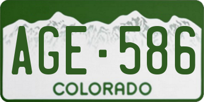 CO license plate AGE586