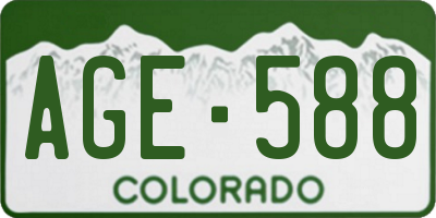 CO license plate AGE588