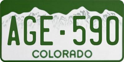 CO license plate AGE590