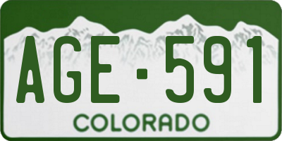 CO license plate AGE591