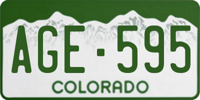 CO license plate AGE595