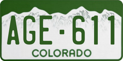 CO license plate AGE611