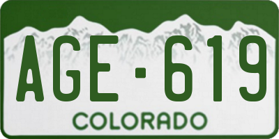 CO license plate AGE619