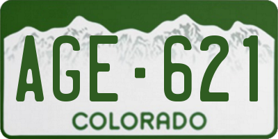 CO license plate AGE621
