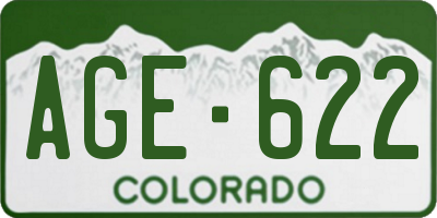 CO license plate AGE622