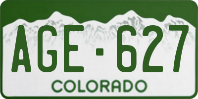 CO license plate AGE627